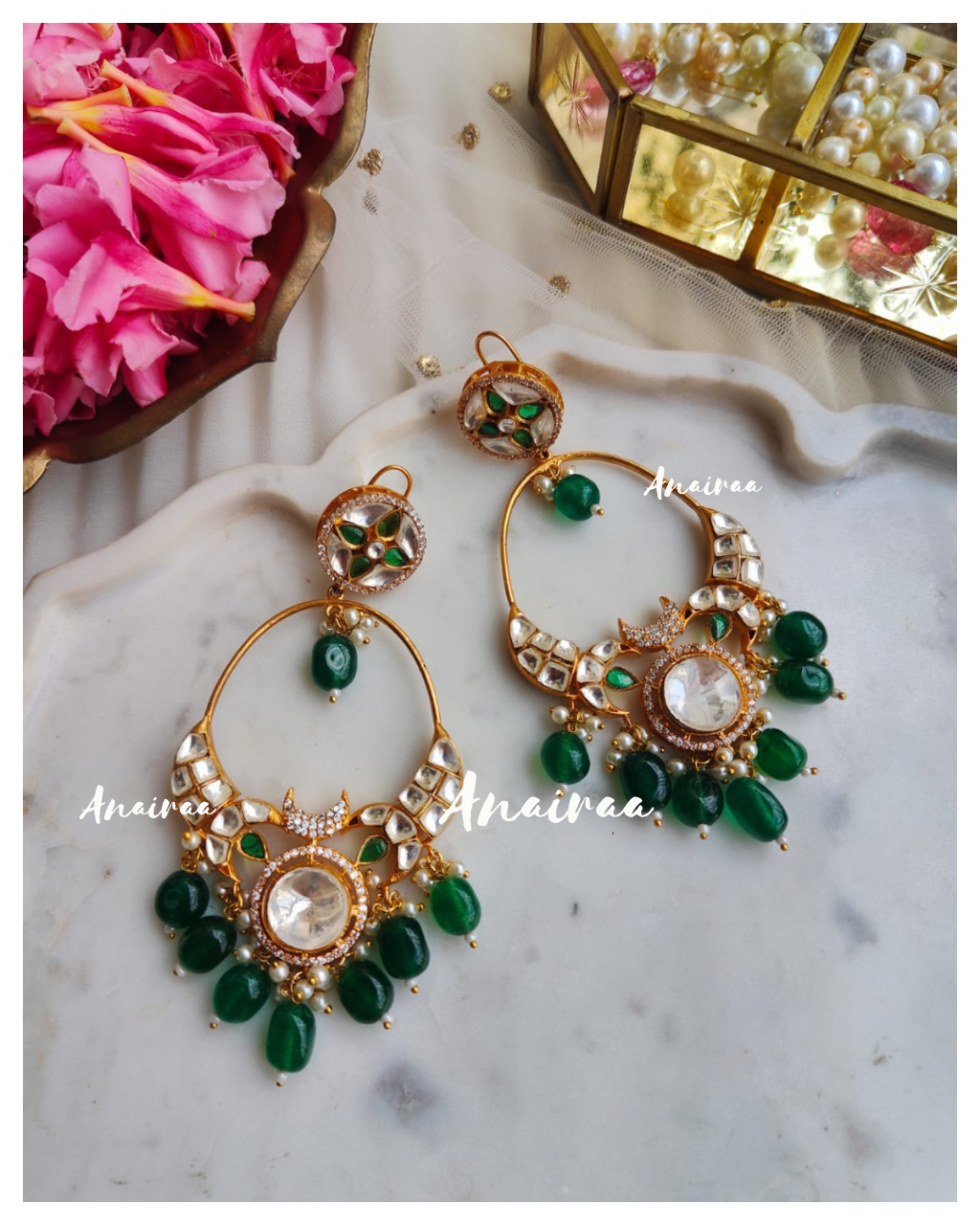 Mahi Polki hoop earrings