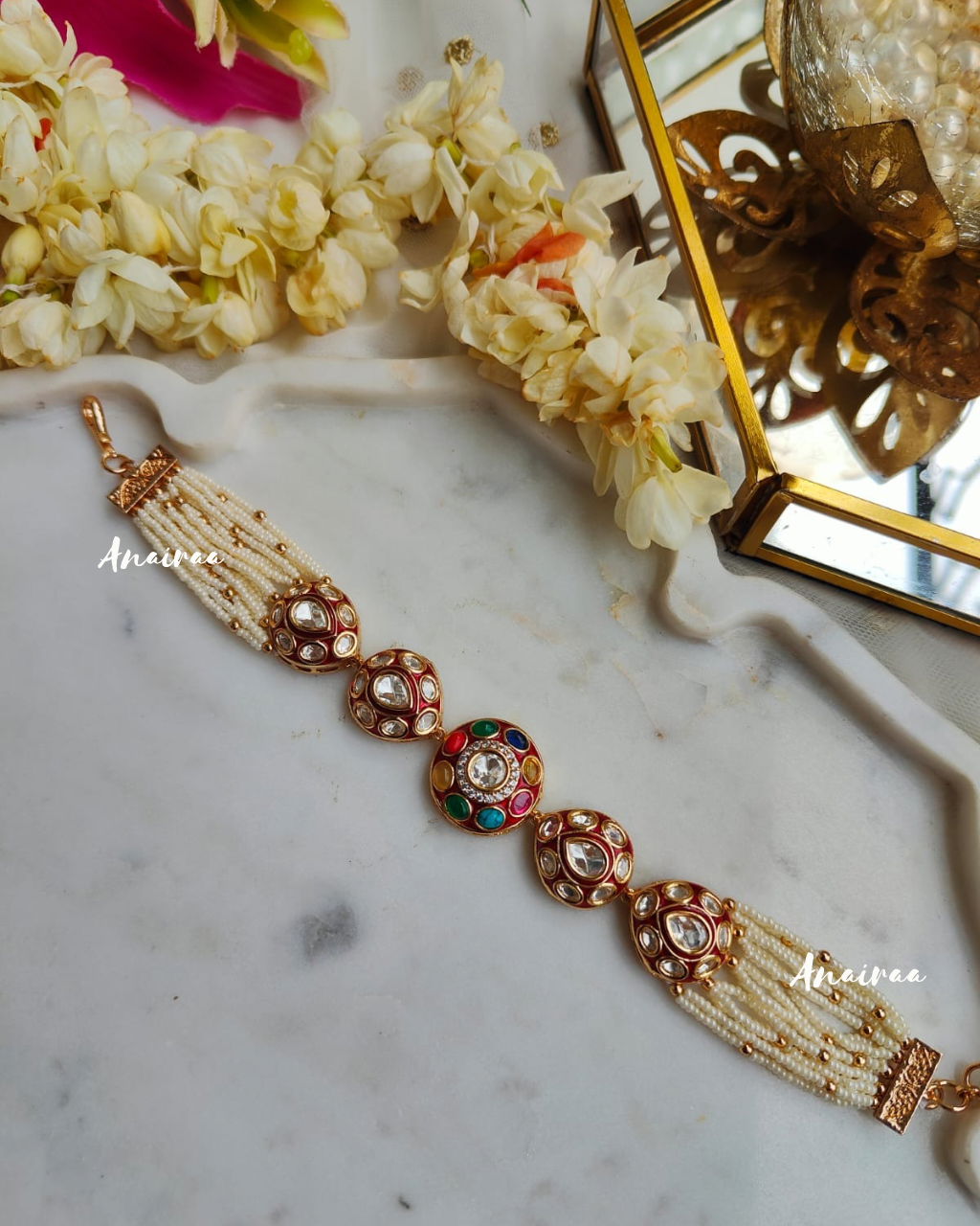 Ruby Polki navratan bracelet