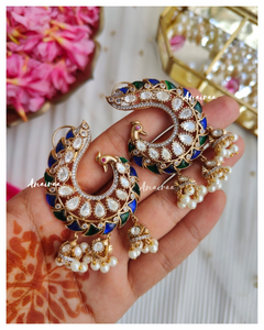 Uncut polki peacock Earrings