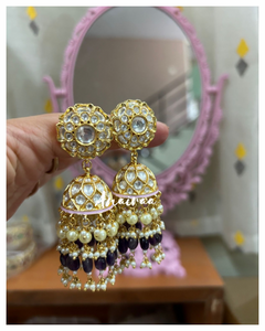 Paachi kundan jhumkas