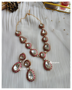 Ruby Polki long necklace set