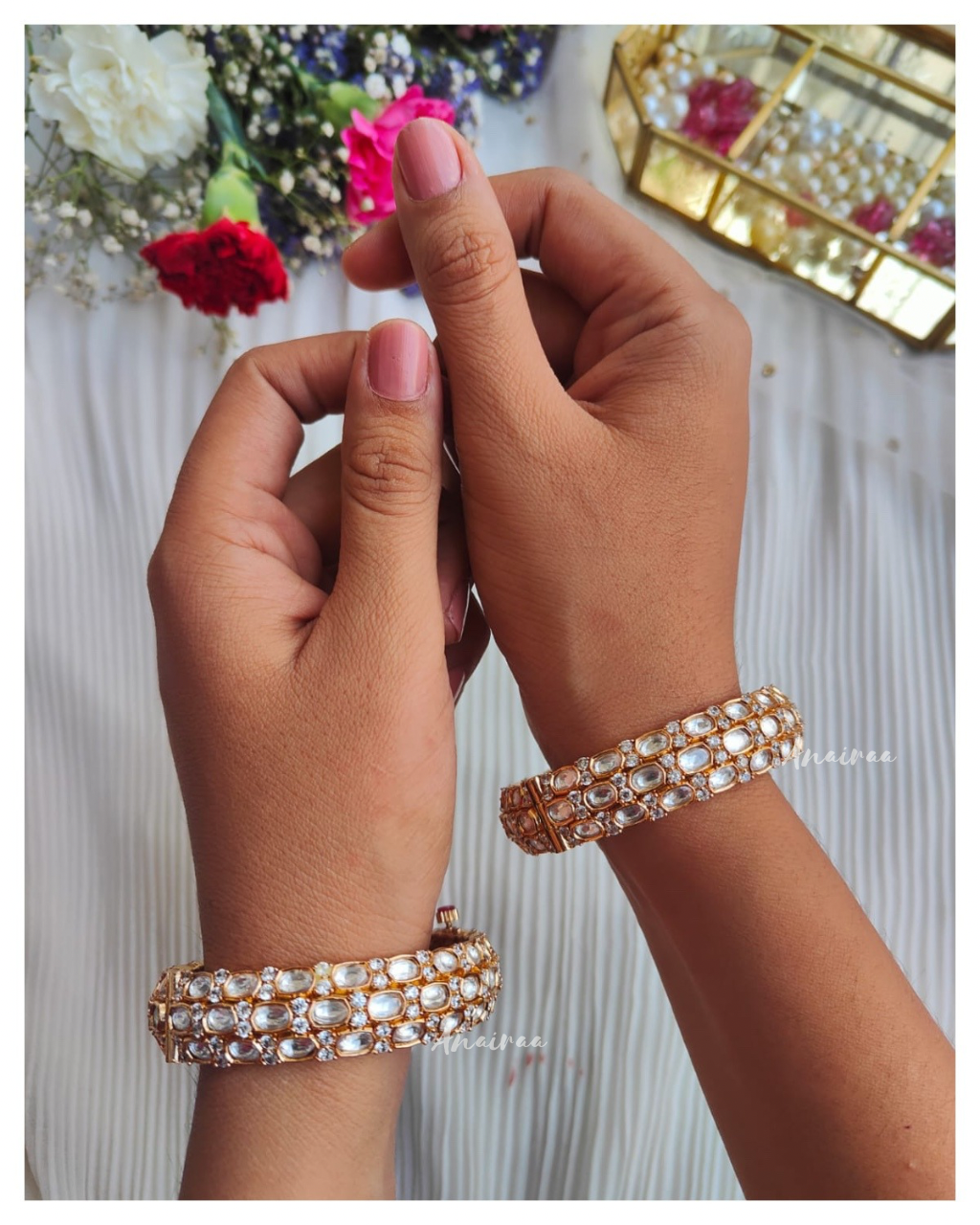 Polki moissanite bangles