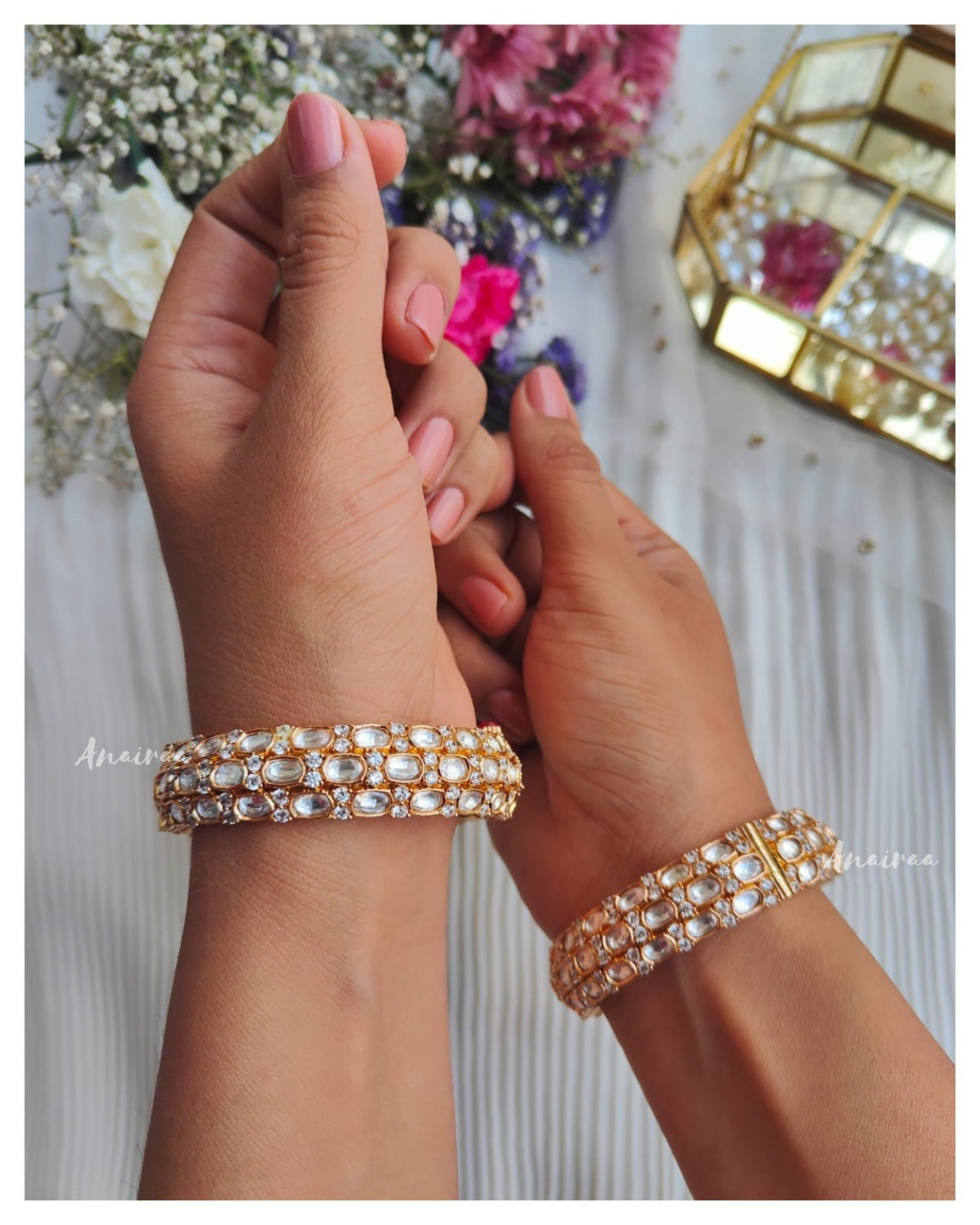 Polki moissanite bangles