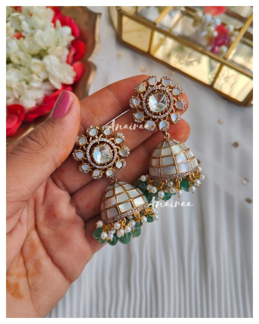 Mother of pearl jhumkas