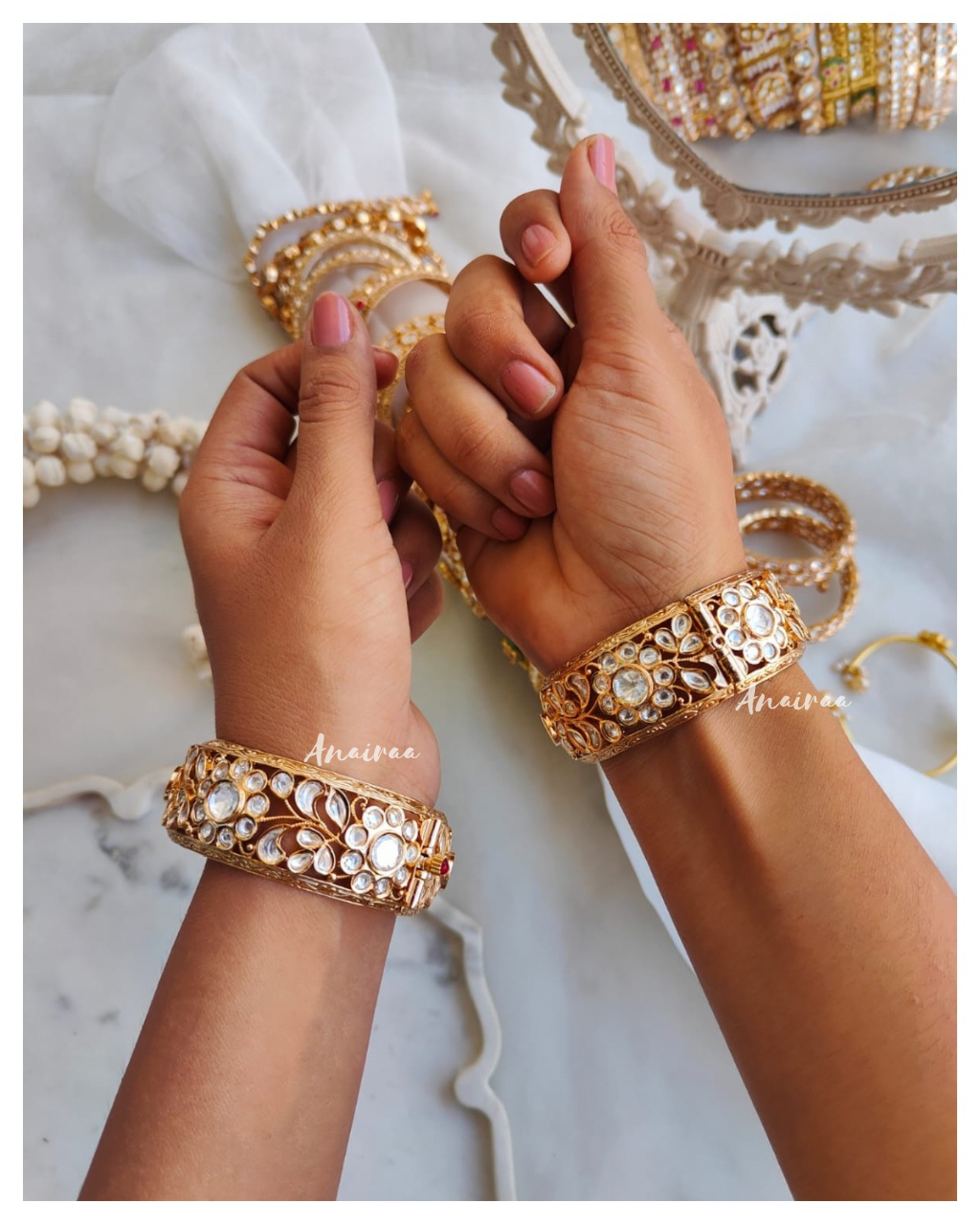Polki openable bangles