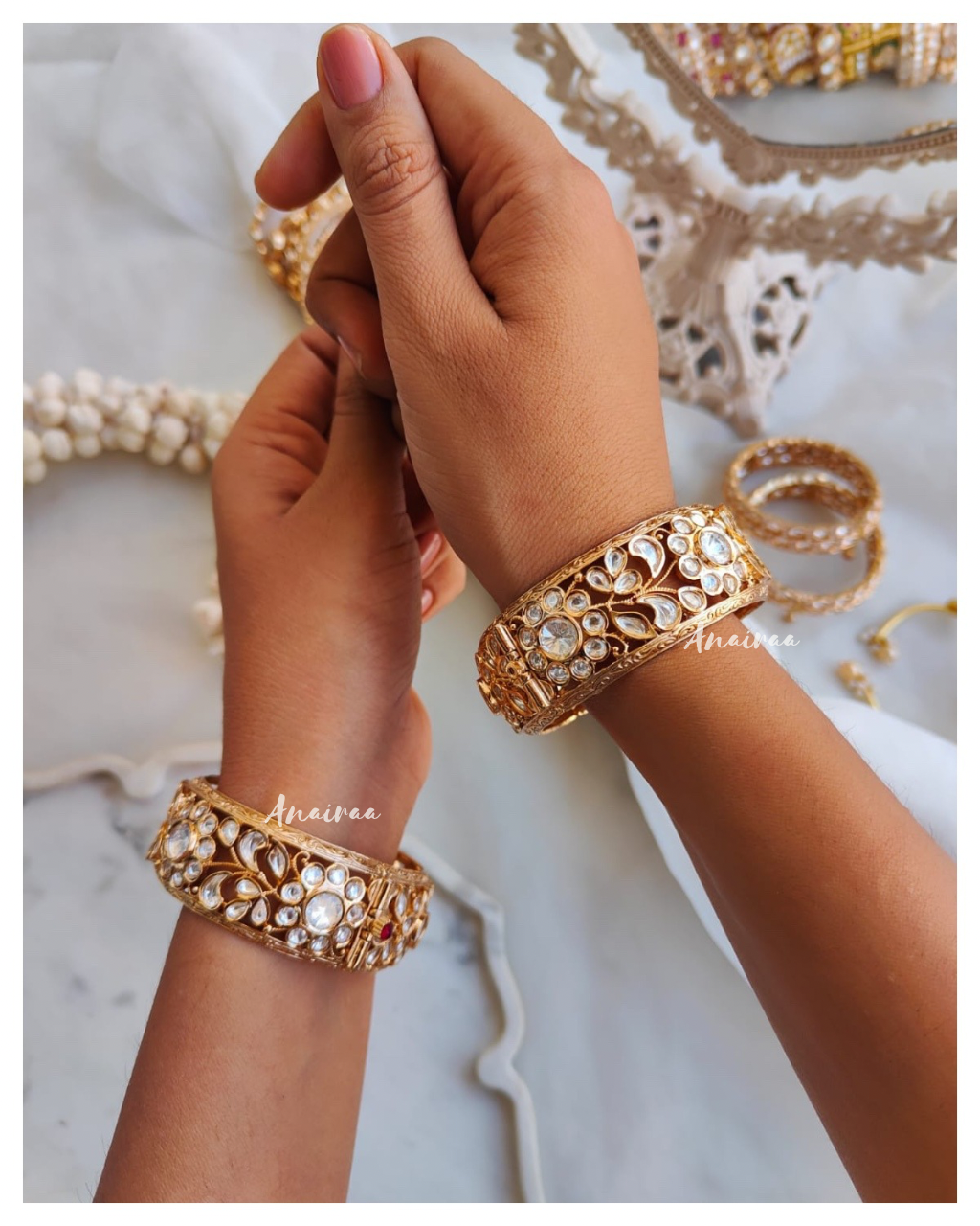 Polki openable bangles