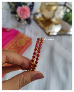 Ruby Panchi Kundan bangles