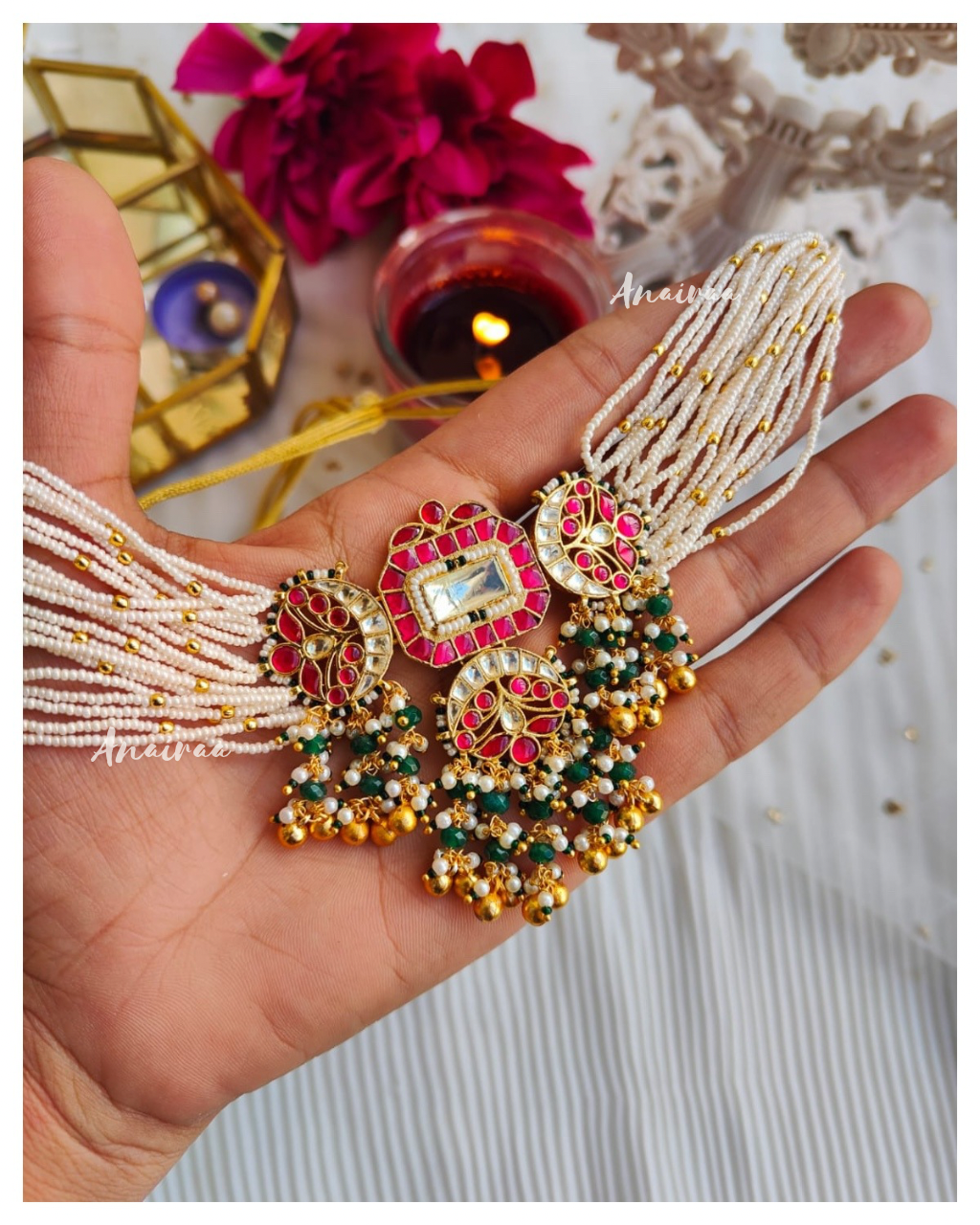 Kundan Ruby choker set