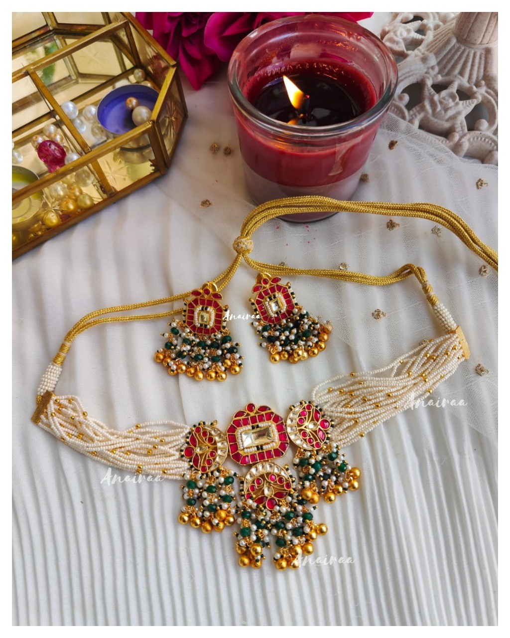 Kundan Ruby choker set