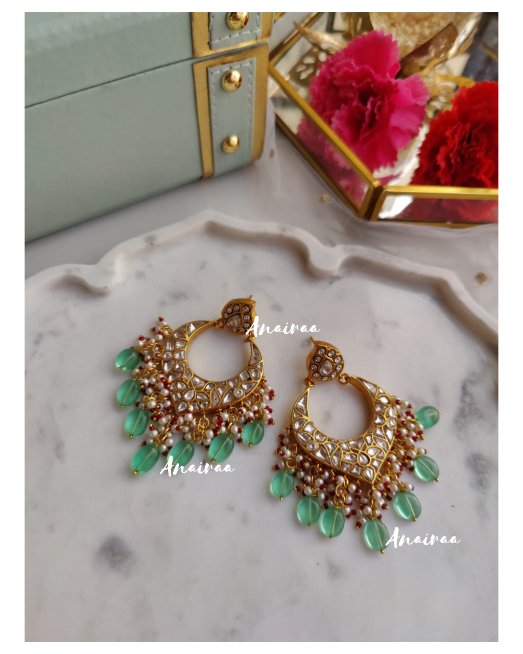 Thappa Kundan earrings