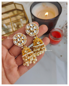 Floral kundan jhumka