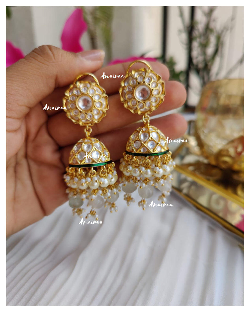 Polki Jhumkas