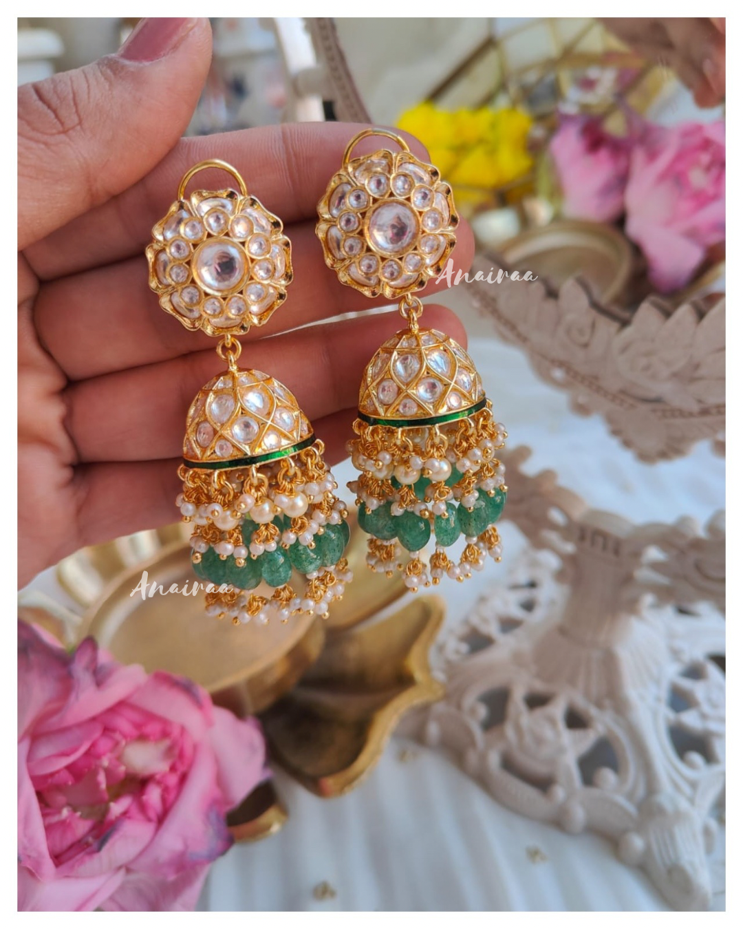 Polki Jhumkas