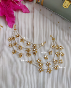 Pearls paachi kundan earchains