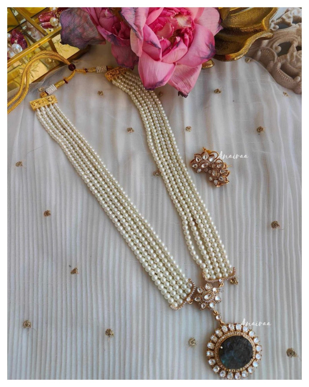 Polki long necklace set