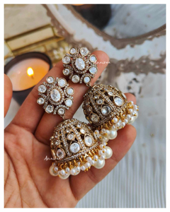 Victorian Moissanite jhumkas