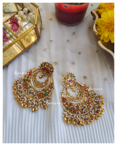 Paachi kundan antique chandbalis