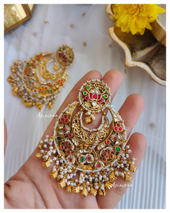 Paachi kundan antique chandbalis