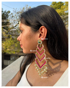 Ruby paachi kundan earrings