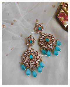 Polki Victorian firoza earrings