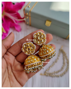 Paachi Kundan jhumkas