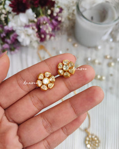 Moissanite floral pendant set