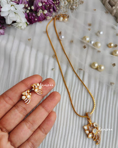 Peacock Moissanite pendant set