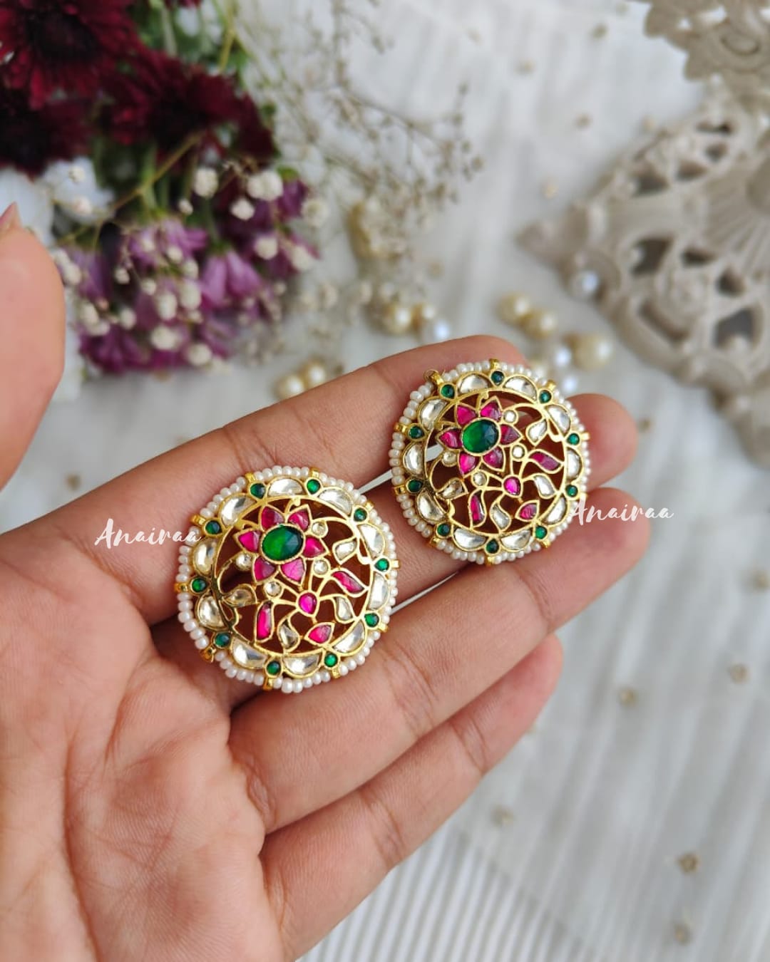 Paachi kundan studs