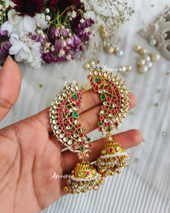 Paachi kundan earcuff jhumkad