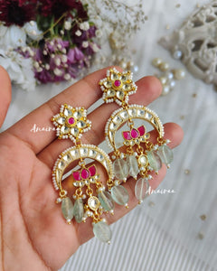 Paachi kundan lotus earrings