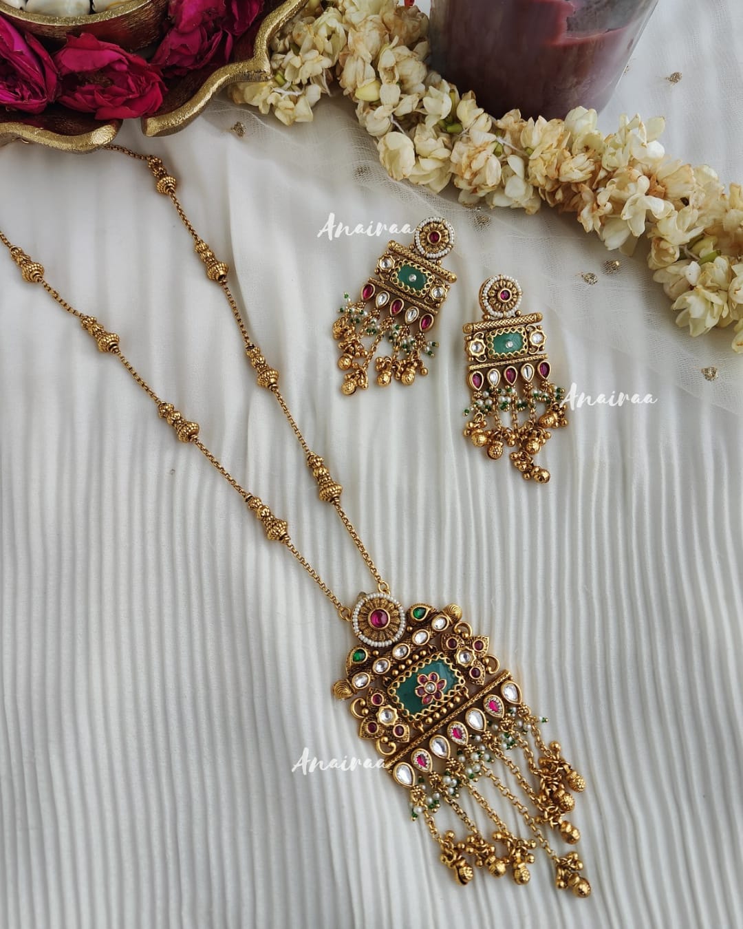 Antique long necklace set