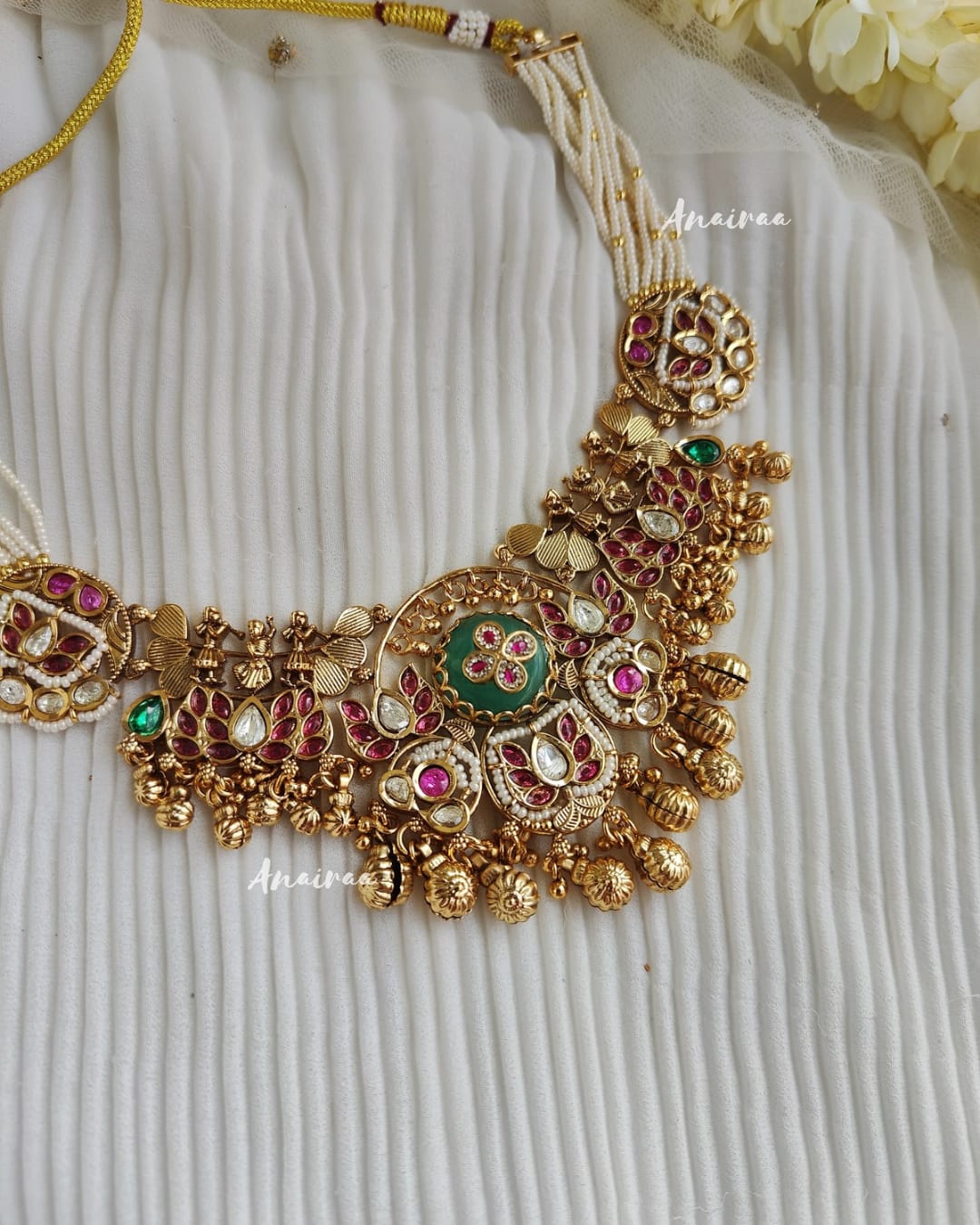 Antique jadau necklace set