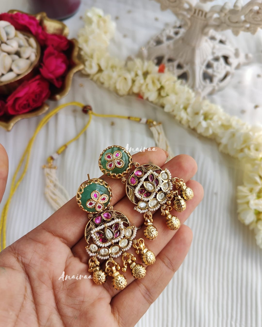 Antique jadau necklace set