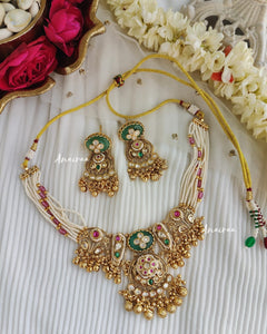 Antique jadau necklace set