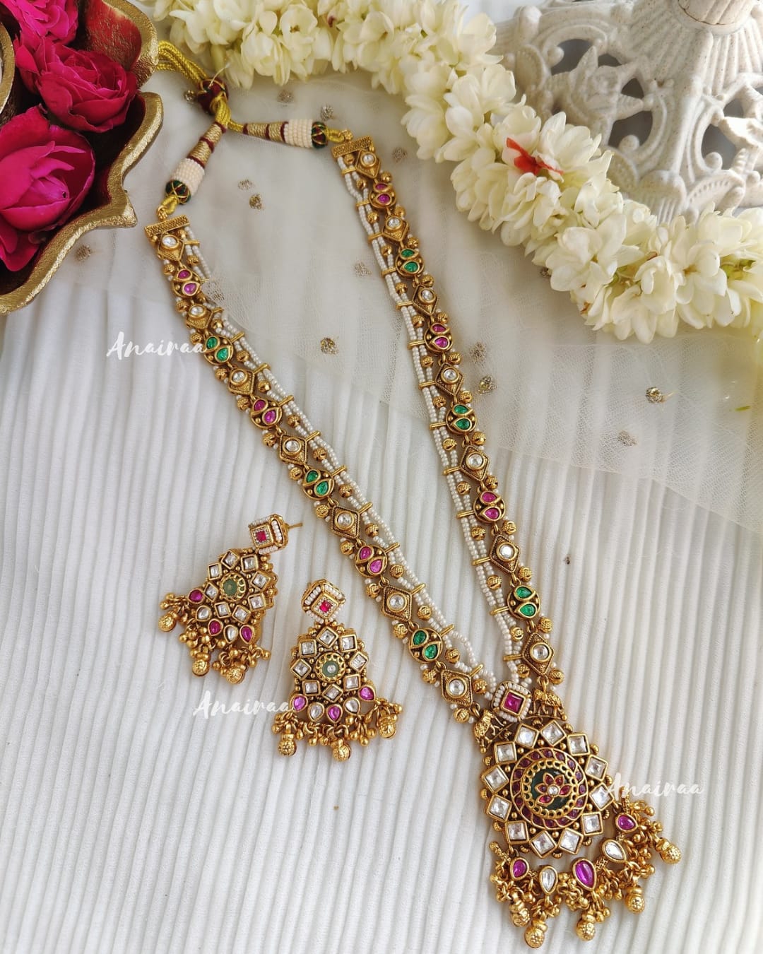 Antique long necklace set(Only necklace set)