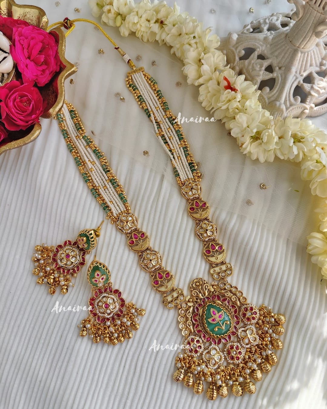 Antique long necklace set