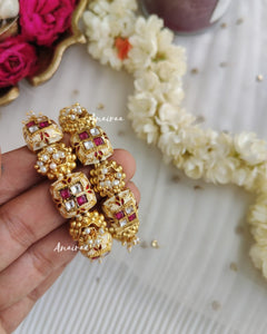 Cream and red meenakari openable bangles