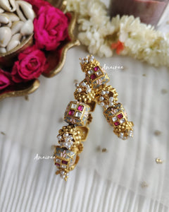 Grey and pink meenakari bangles