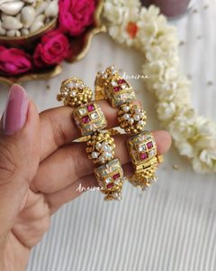 Grey and pink meenakari bangles