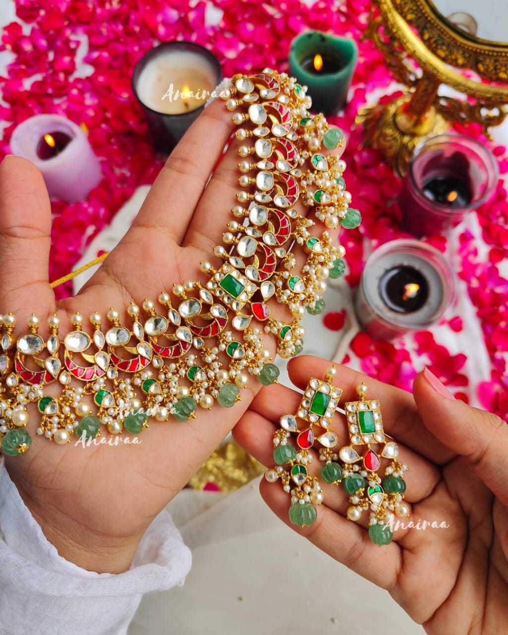 Shaoli paachi kundan choker set