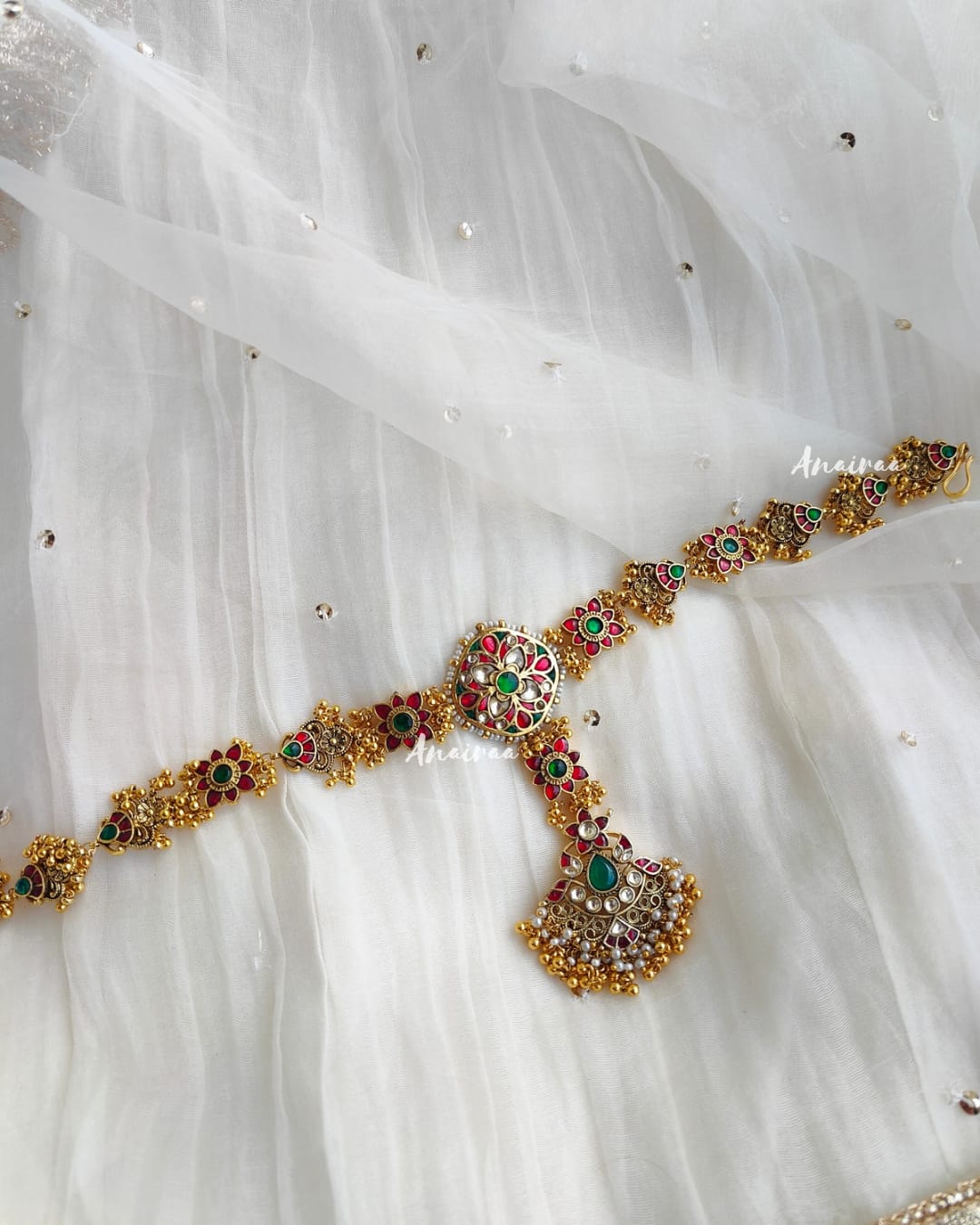 Nitya multi color paachi kundan sheeshpatti
