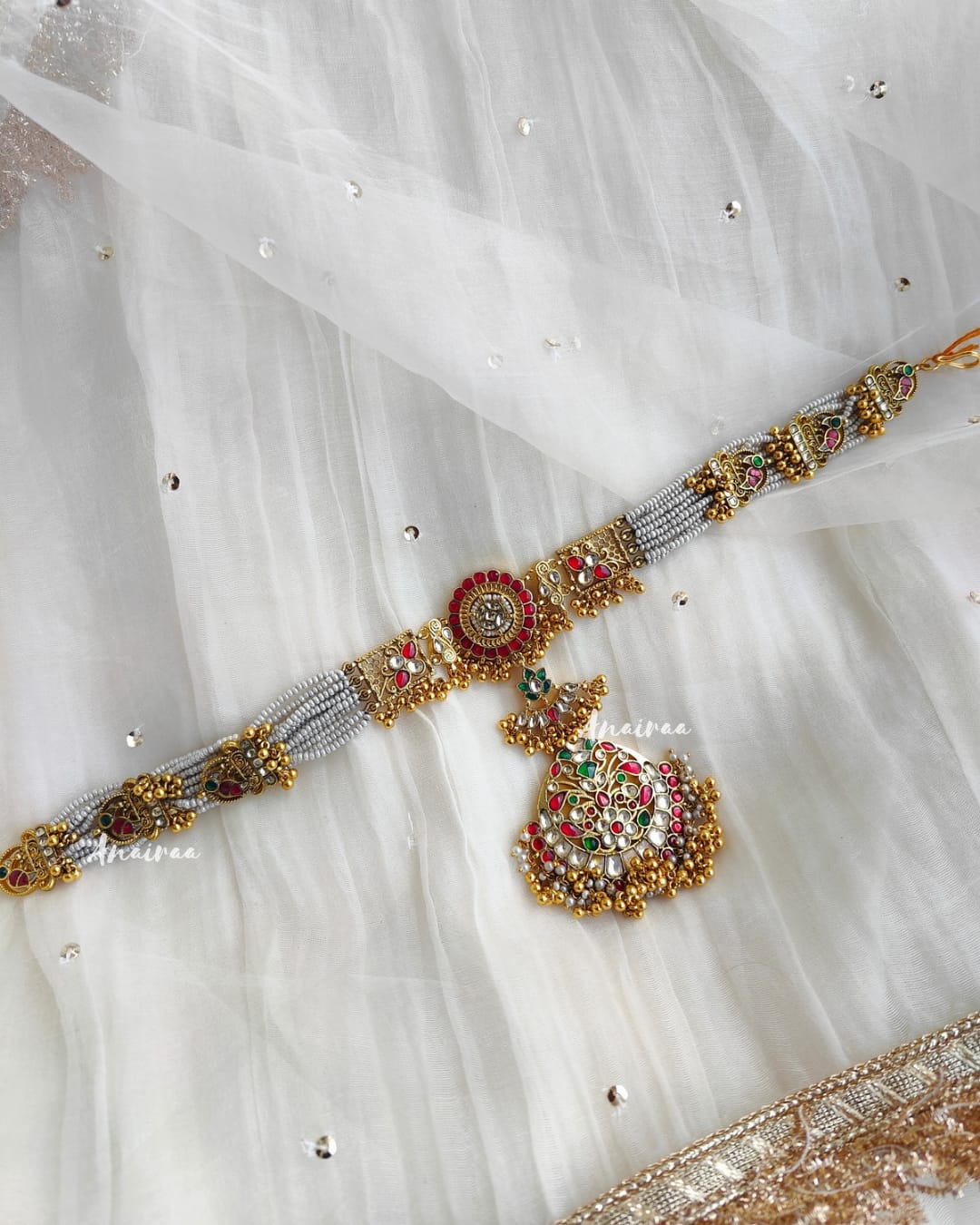 Veena bridal paachi kundan sheeshpatti