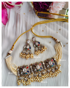 Navratan victorian polki choker set