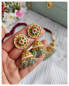 Paachi Kundan Antique jali Necklace set