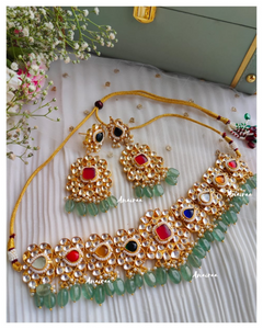 Navratan paachi kundan choker set