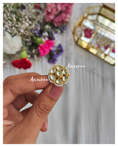 Kundan floral ring