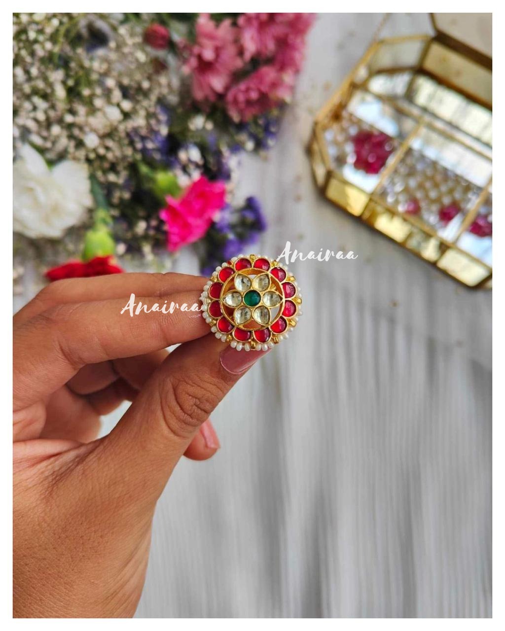 Paachi kundan Ring