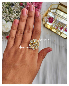 Kundan floral ring