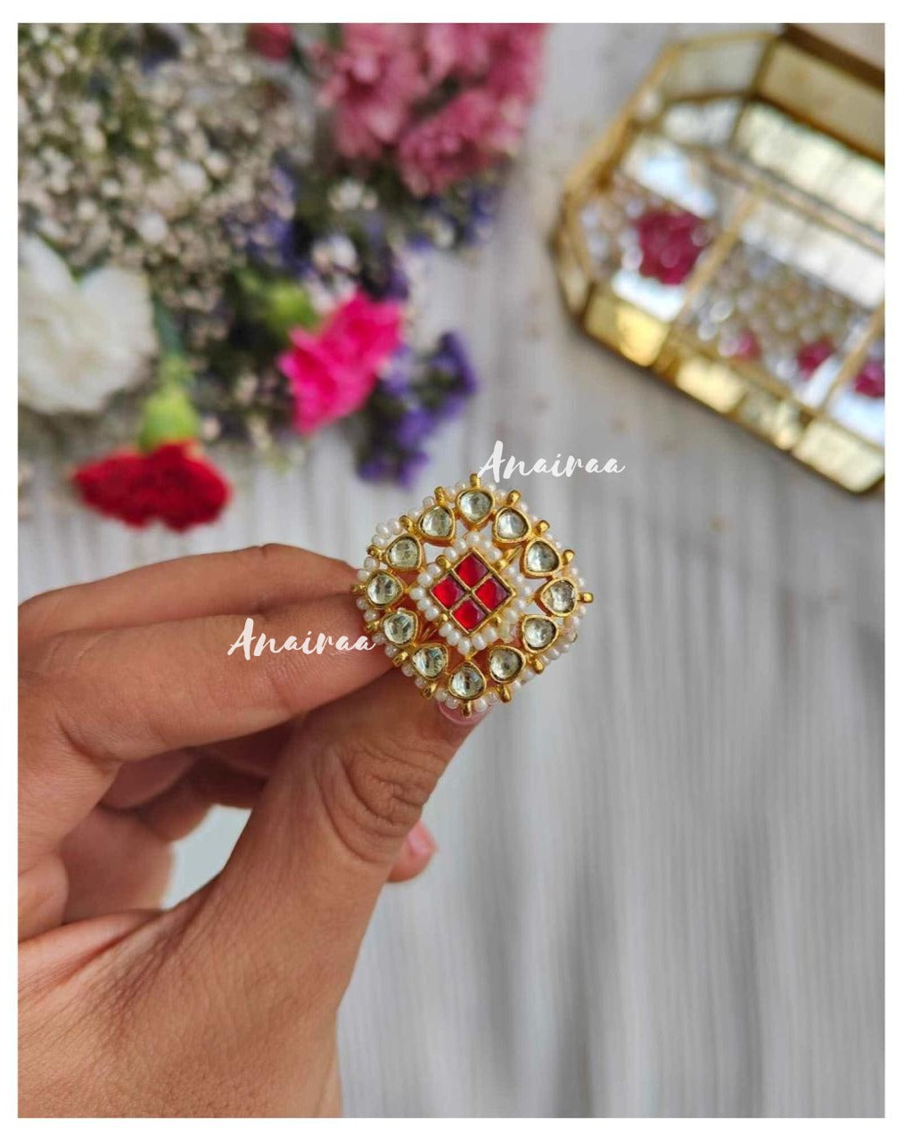 Paachi kundan Ring