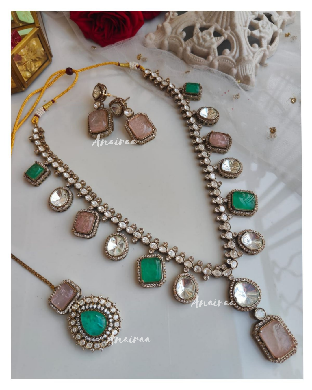 Polki long necklace